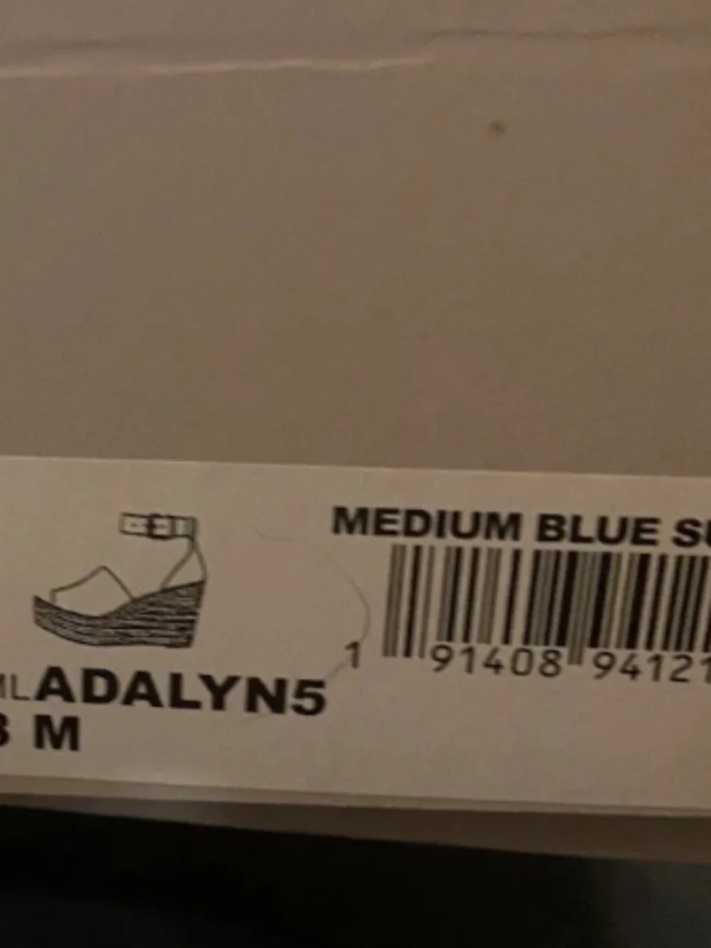 Marc Fisher LTD Adalyn Espadrille Wedge Shoes Medium Blue Suede, Size 8